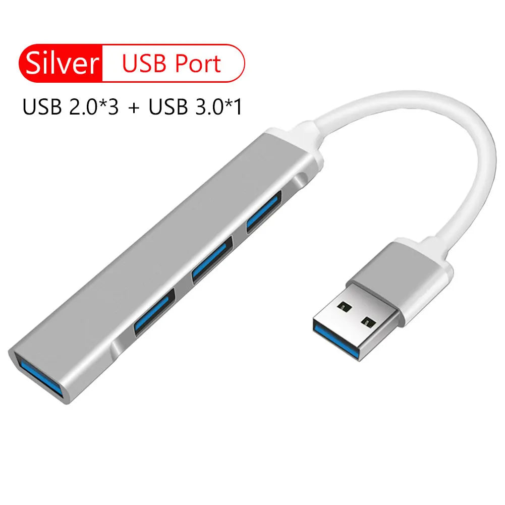 4 Port Multi Splitter Adapter OTG USB C HUB USB Type C 3.0 2.0