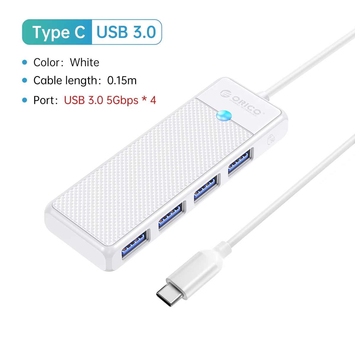 ORICO Type C HUB USB HUB 3.0 4-Port Splitter USB HUB Adapter