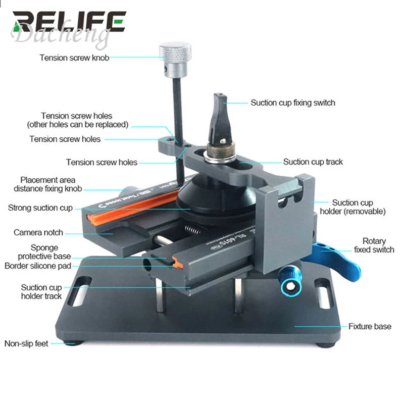 relife RL-601S plus Rear glass removal, lcd screen dissabmly 2-in-1 mobile phone repair removal tool,360° fixed rotating clamp