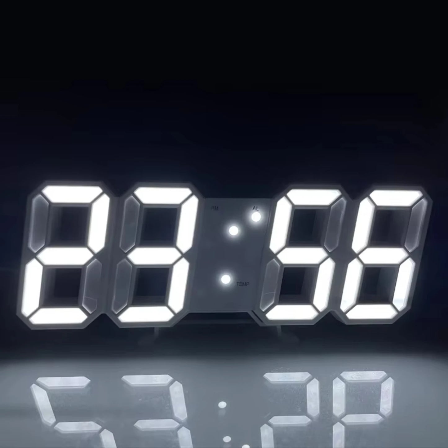 Nordic Digital Alarm Clock with Calendar, Thermometer, Snooze - Hanging Wall/Table Electronic Clock