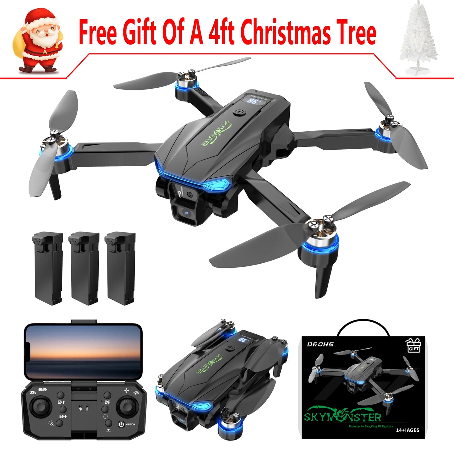 SKYMONSTER Falcon 1 RC Drone 1080P HD Camera Brushless Motor