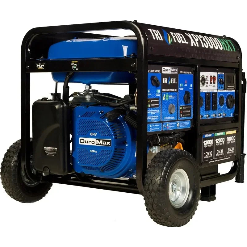 DuroMax 13,000-Watt 500cc Tri Fuel Gas Propane Natural Gas Portable Generator