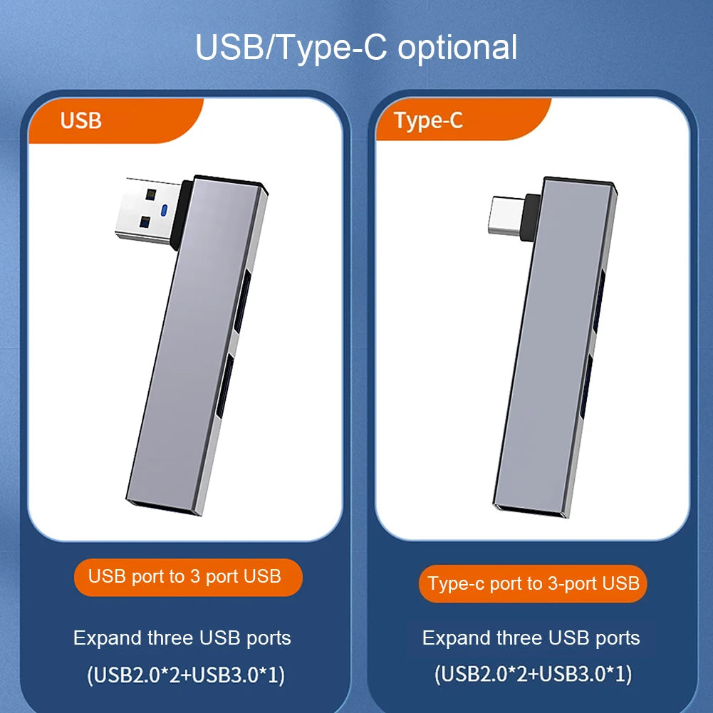 3 in 1 USB Splitter Hub Speed 5.0Gbps 3 Port Docking Station