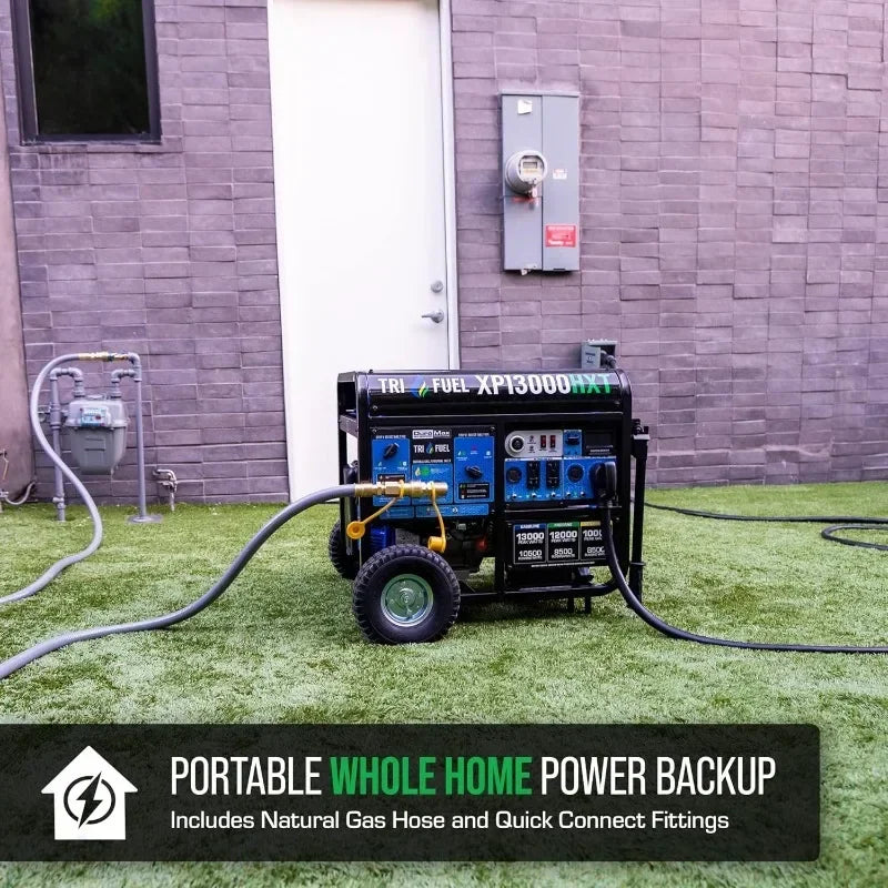 DuroMax 13,000-Watt 500cc Tri Fuel Gas Propane Natural Gas Portable Generator