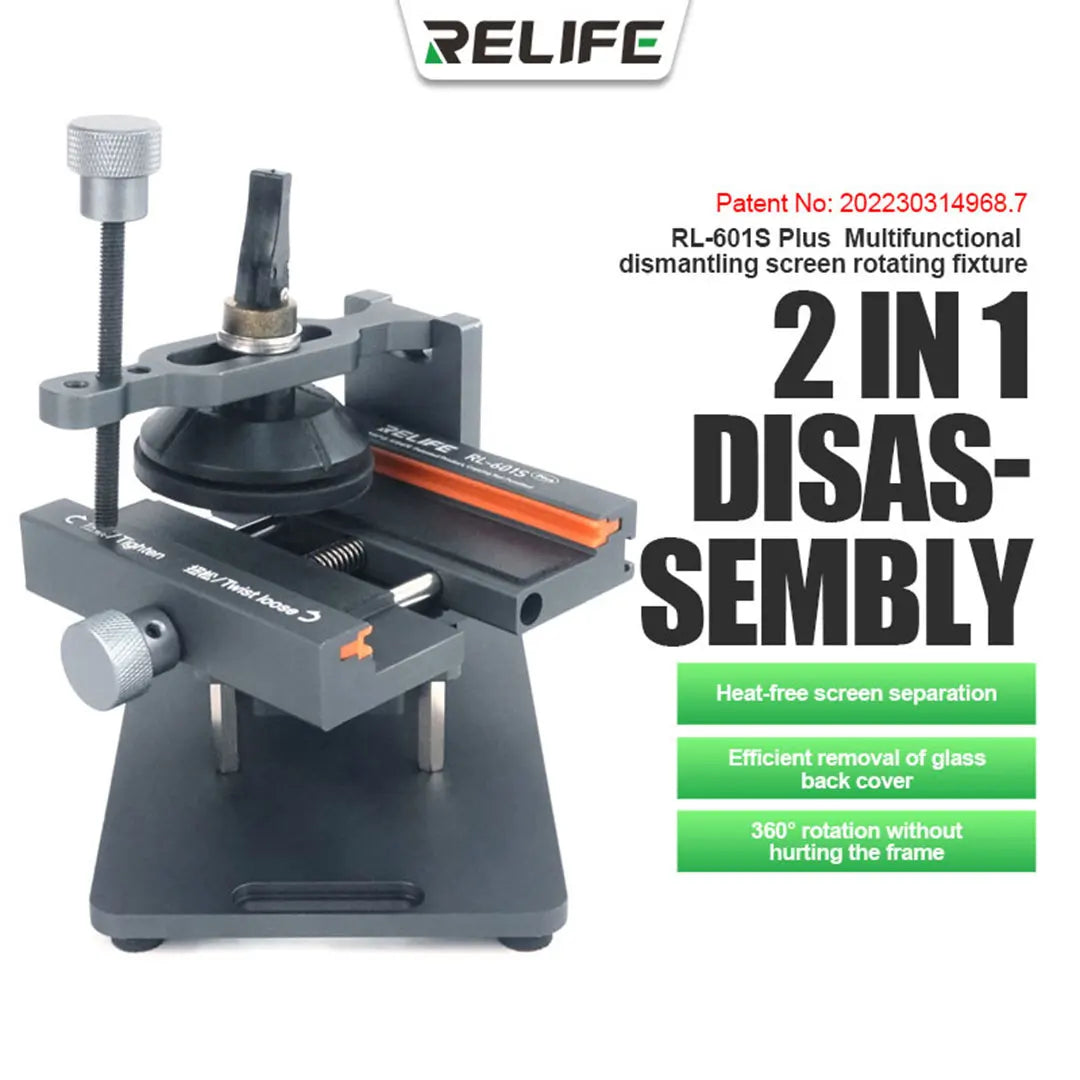 relife RL-601S plus Rear glass removal, lcd screen dissabmly 2-in-1 mobile phone repair removal tool,360° fixed rotating clamp