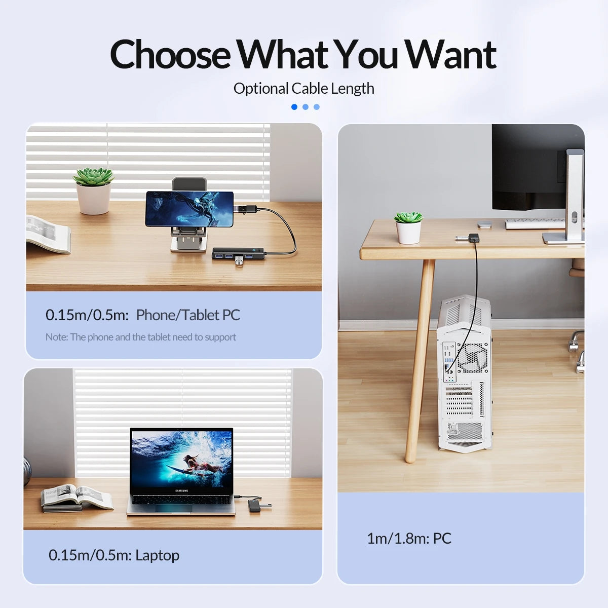 ORICO Type C HUB USB HUB 3.0 4-Port Splitter USB HUB Adapter