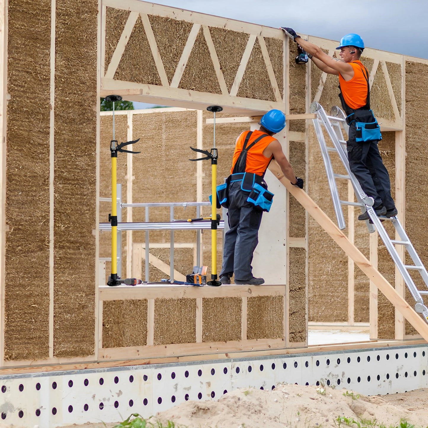 2Pcs Telescopic Support Rod Hanging Cabinet Hand Lifting Jack