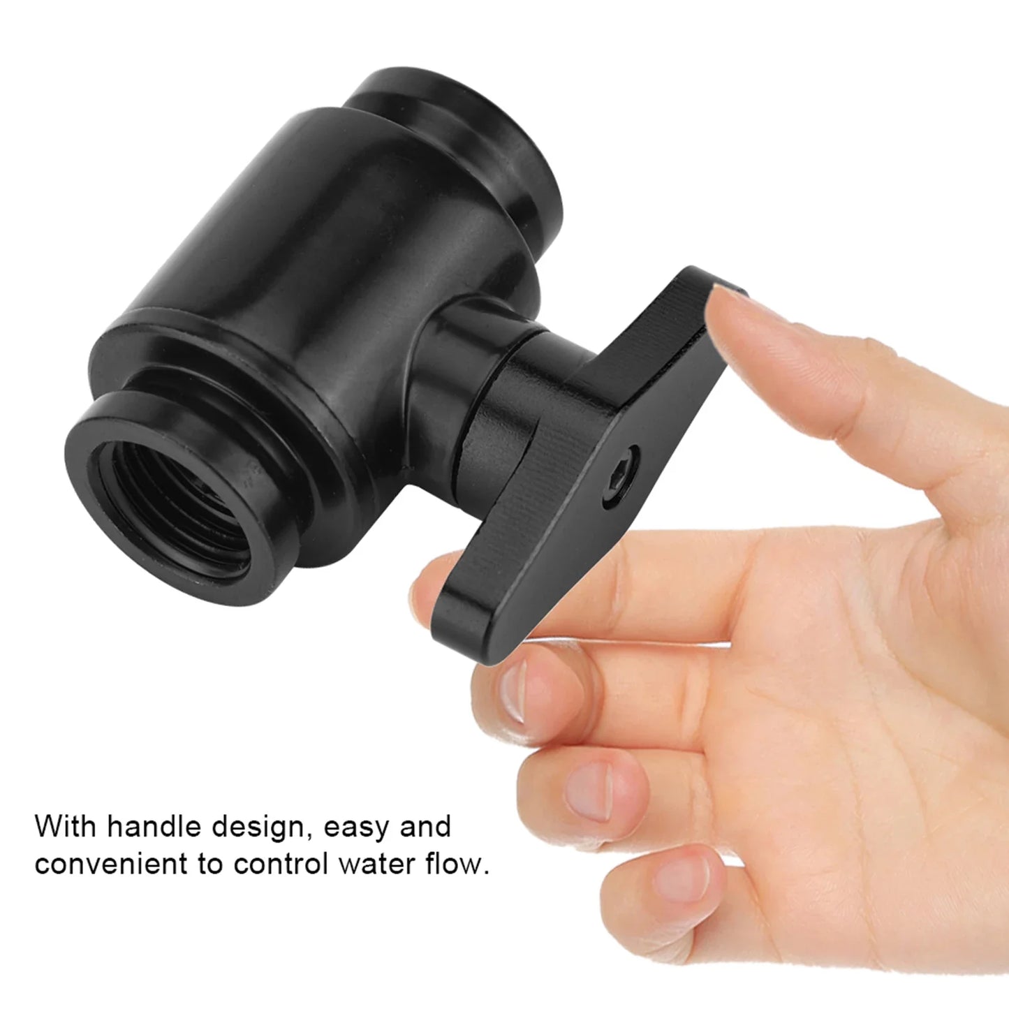 Water Cooled Hard Tube Valves G1/4 in. Female Black Water Ball Valve (Black Handle) for Computer Water Cooling Systems