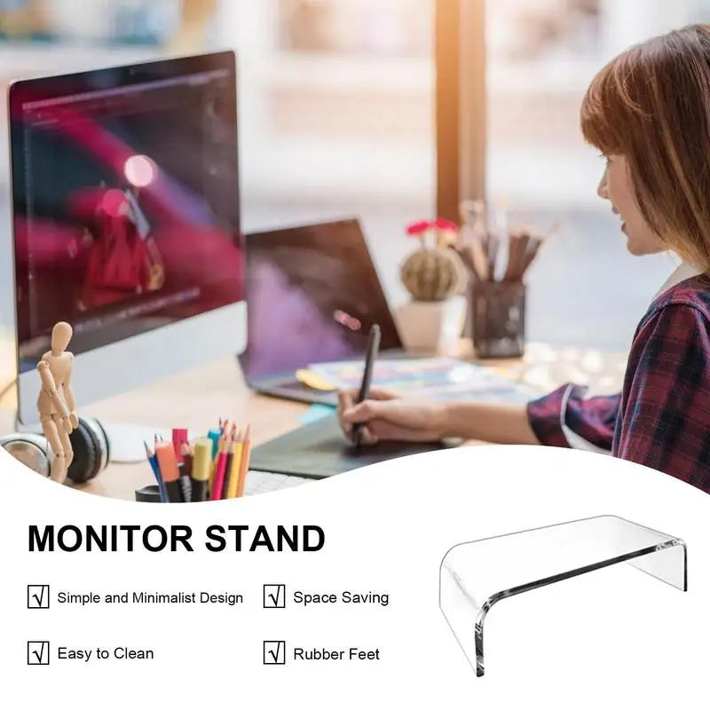 Monitor Stand Riser Transparent Acrylic Computer Monitor Holder
