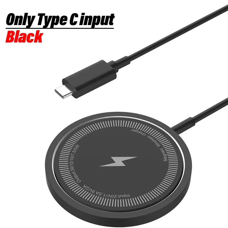 Fast Magnetic Wireless Charger Pad PD USB Wireless Charging For Magsafe iPhone 16 15 14 13 12 Pro Max Airpods Pro Phone Holder