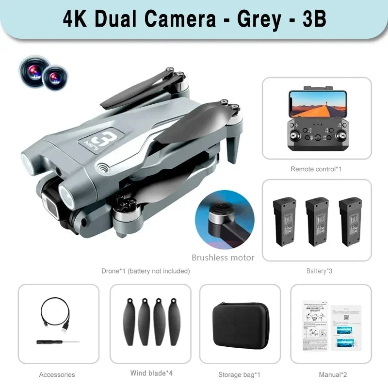 Z908 Pro Max GPS Drone Brushless 8K HD Dual Camera Optical Flow Obstacle Avoidance Foldable Quadcopter RC Distance 9000M