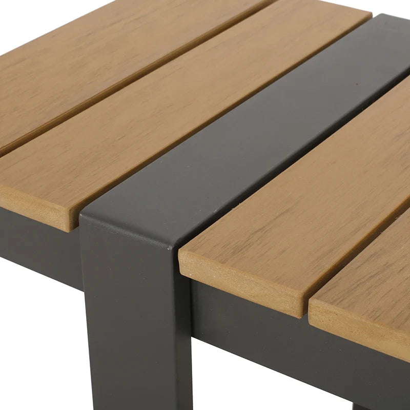 RV Modern Outdoor Dining Bench Stool, Gray + Natural