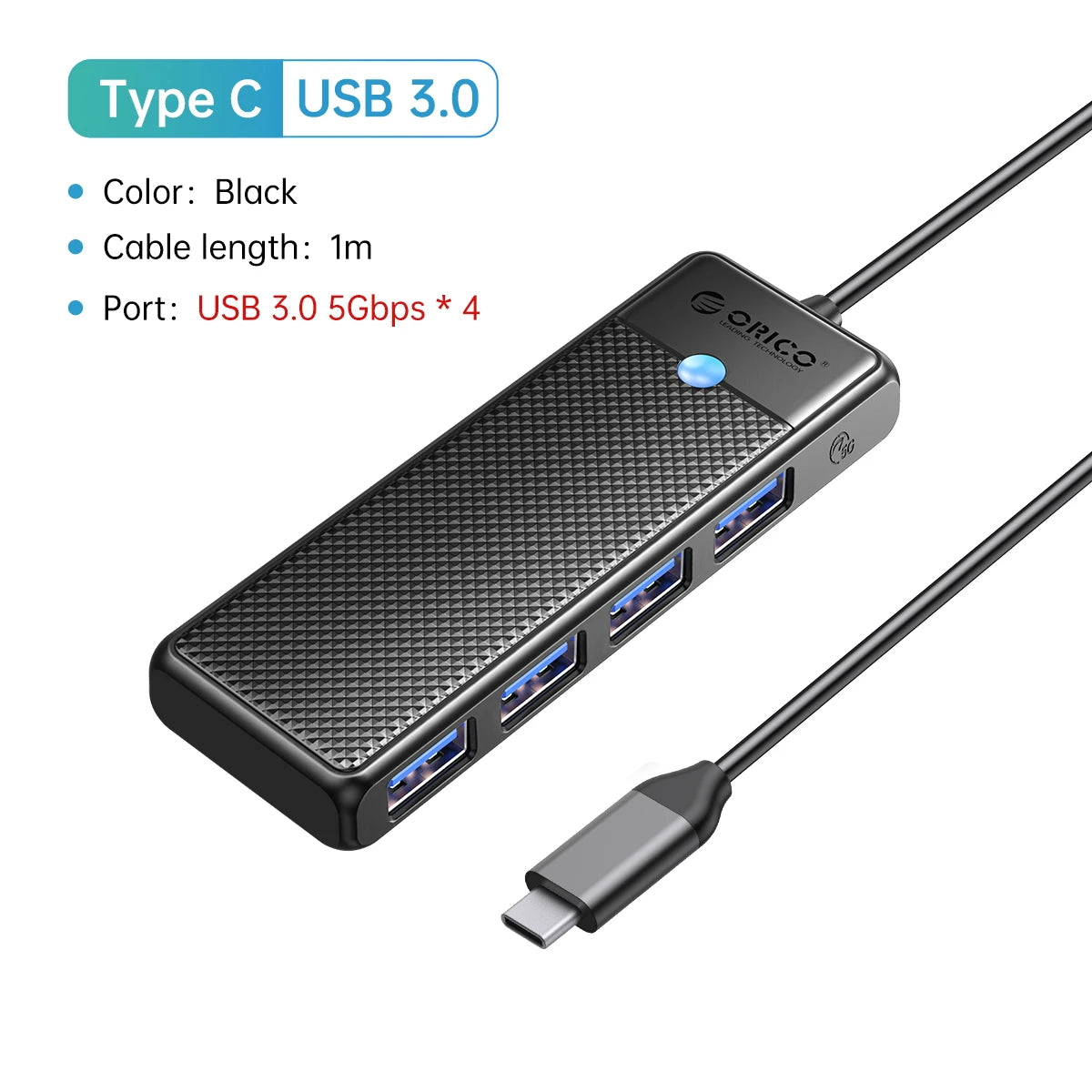 ORICO Type C HUB USB HUB 3.0 4-Port Splitter USB HUB Adapter