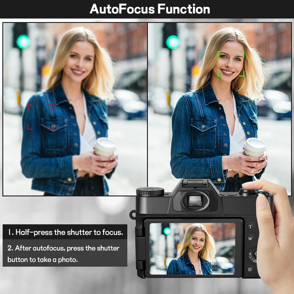 Compact Digital Photography Camera 4K WIFI Webcam Retro Vlog